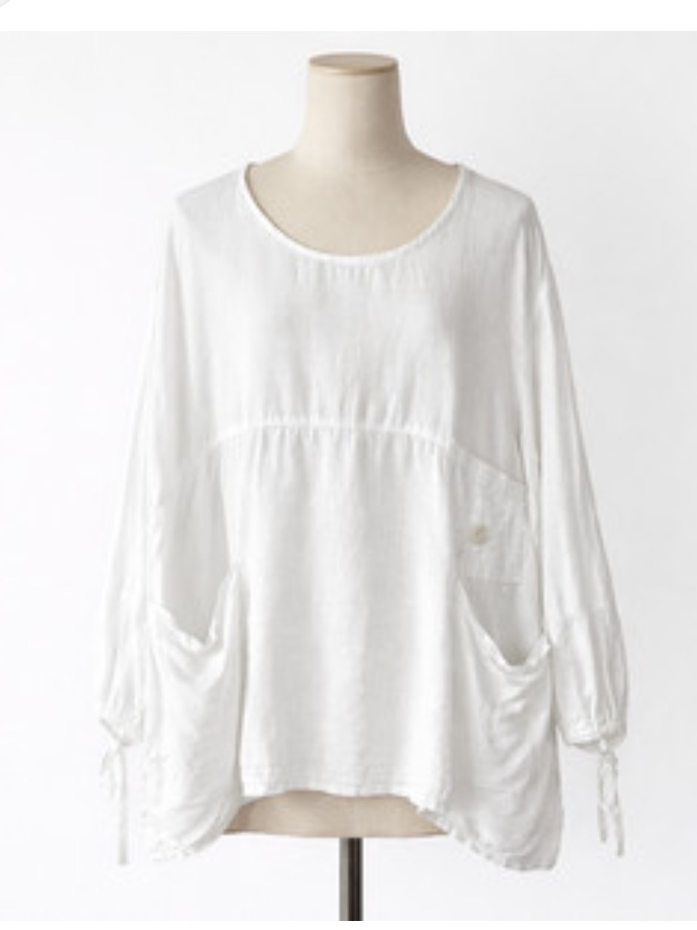 Completo Lino by Arthurio White Lagenlook Linen Blouse Sz XL